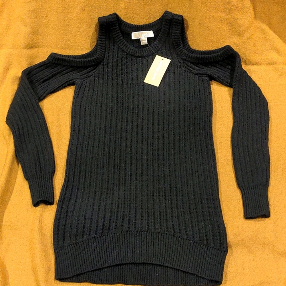 NWT Michael Kors Cold Shoulder Knit Sweater XS